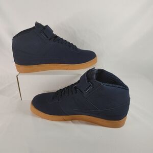 FILA Vulc 13 Men’s Mid Top Sneakers Size 10.5 Navy Blue with Gum Sole